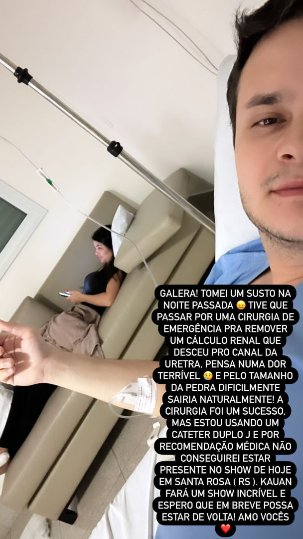 Matheus, que faz dupla com Kauan, é internado para cirurgia de emergência