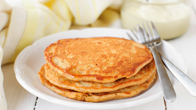 Receita de panquecas com menos calorias que um pão com queijo