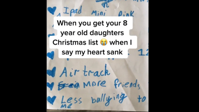 Menina escreve carta ao Papai Noel e pede... que lhe façam menos bullying