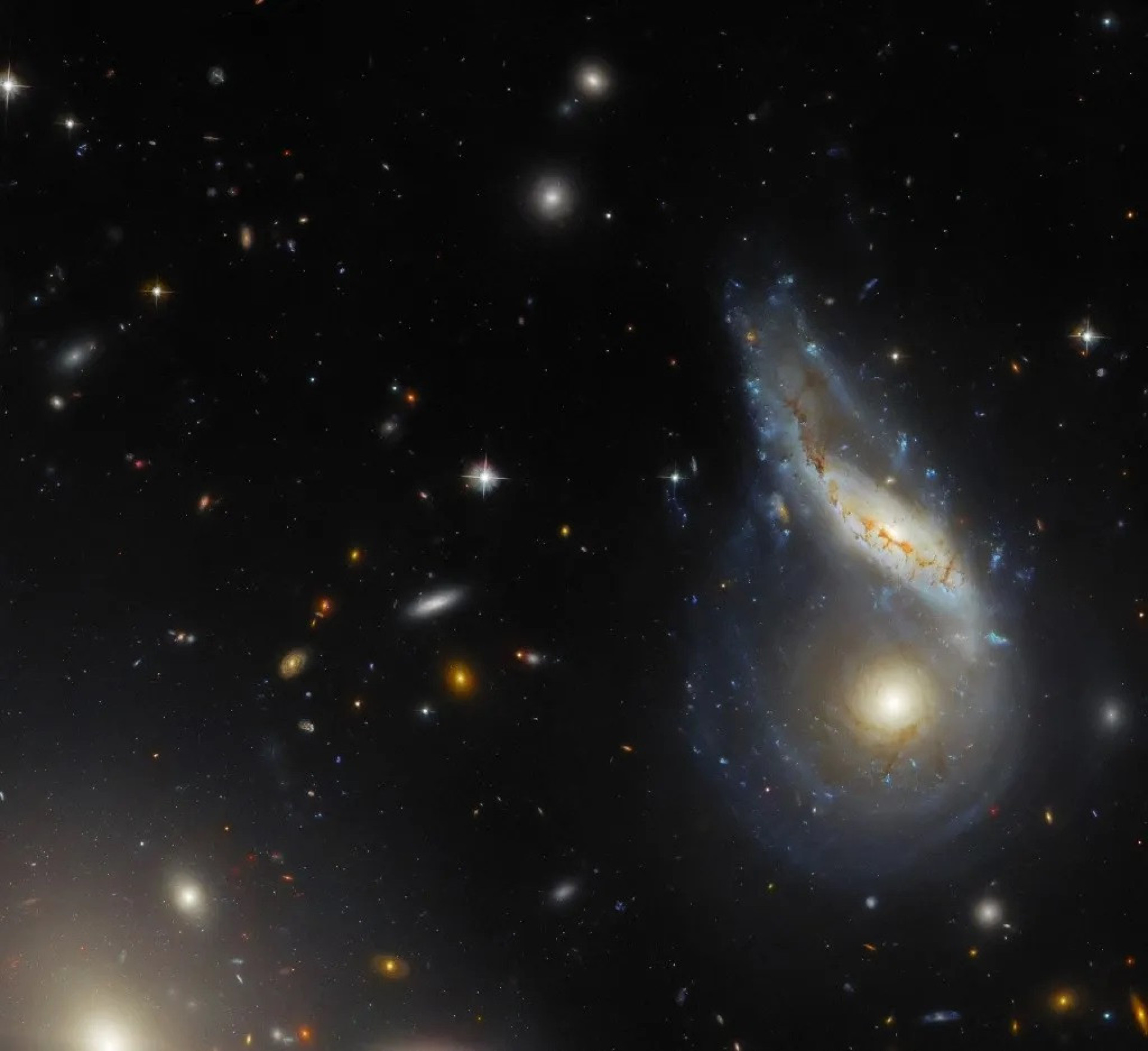Hubble revela duas galáxias em processo de colisão
