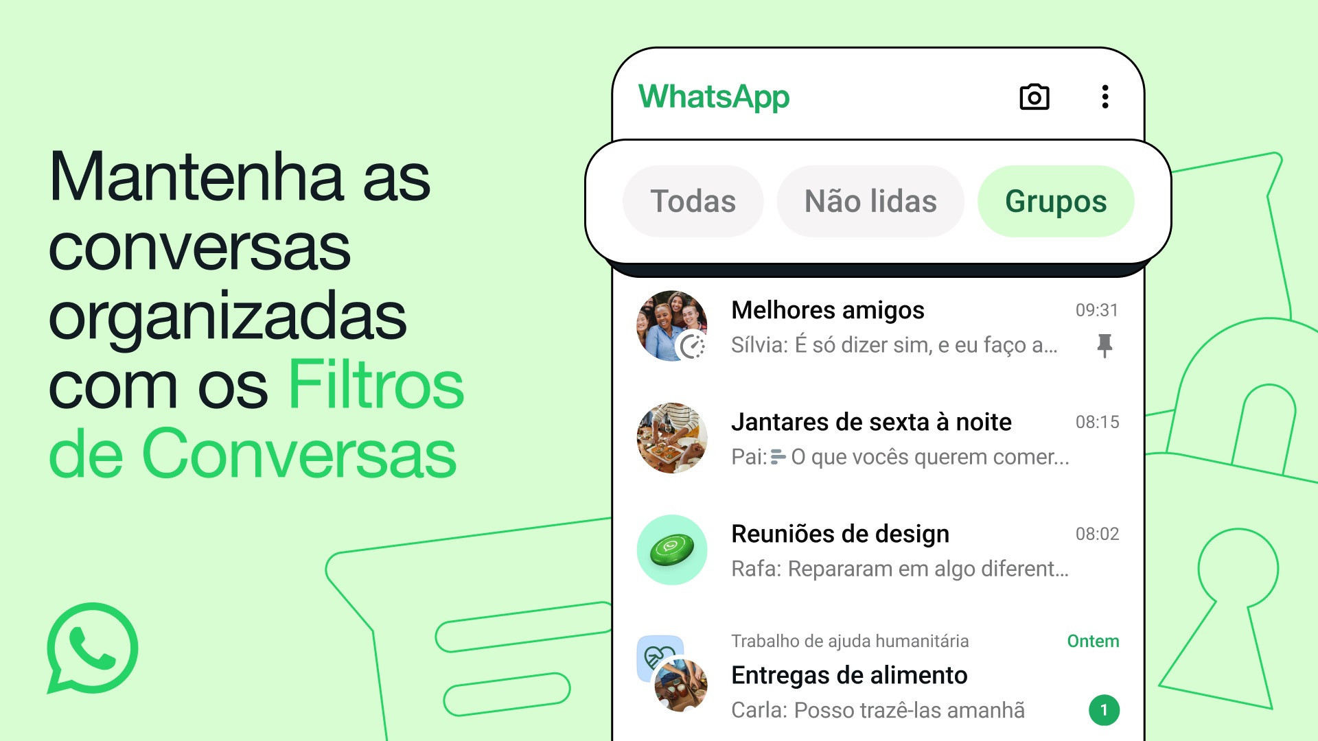 WhatsApp lança novos filtros para organizar suas conversas