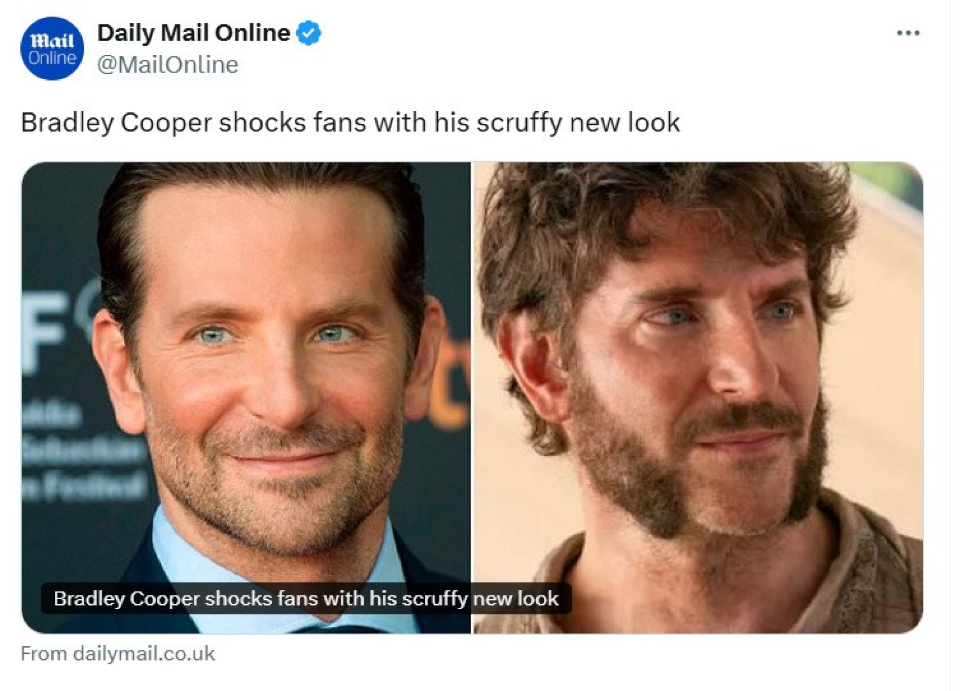 Bradley Cooper chama atenção com visual em nova série