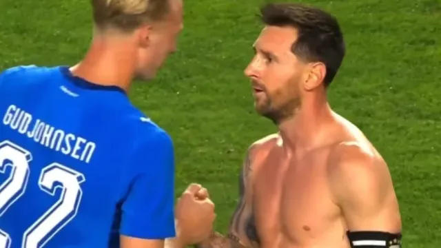 Jogador da Islândia faz revelação a Messi, e reação viraliza; vídeo